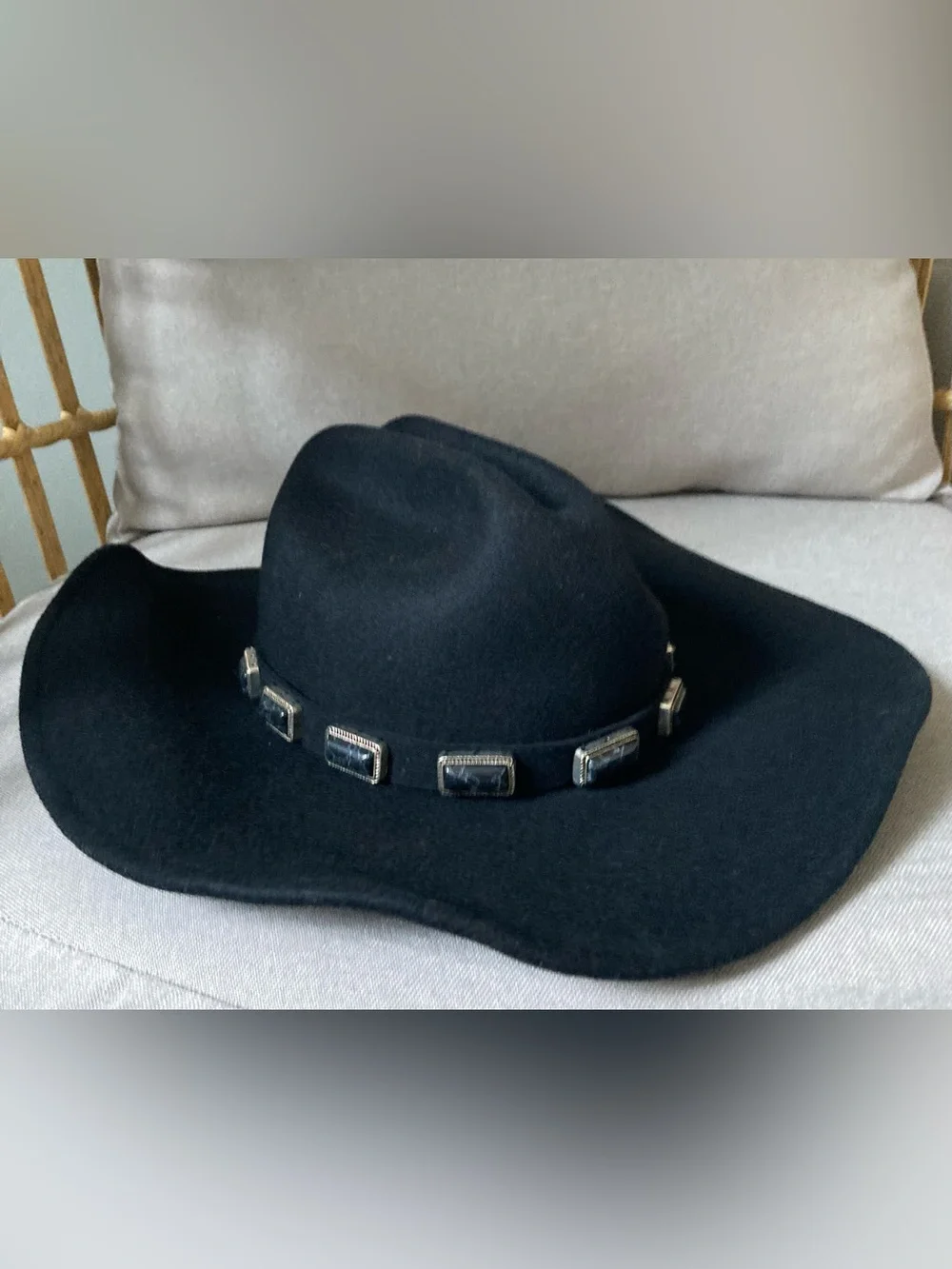 NWT 12th Tribe McGraw True Black Onyx & Wool Cowboy Hat Western OS 55cm